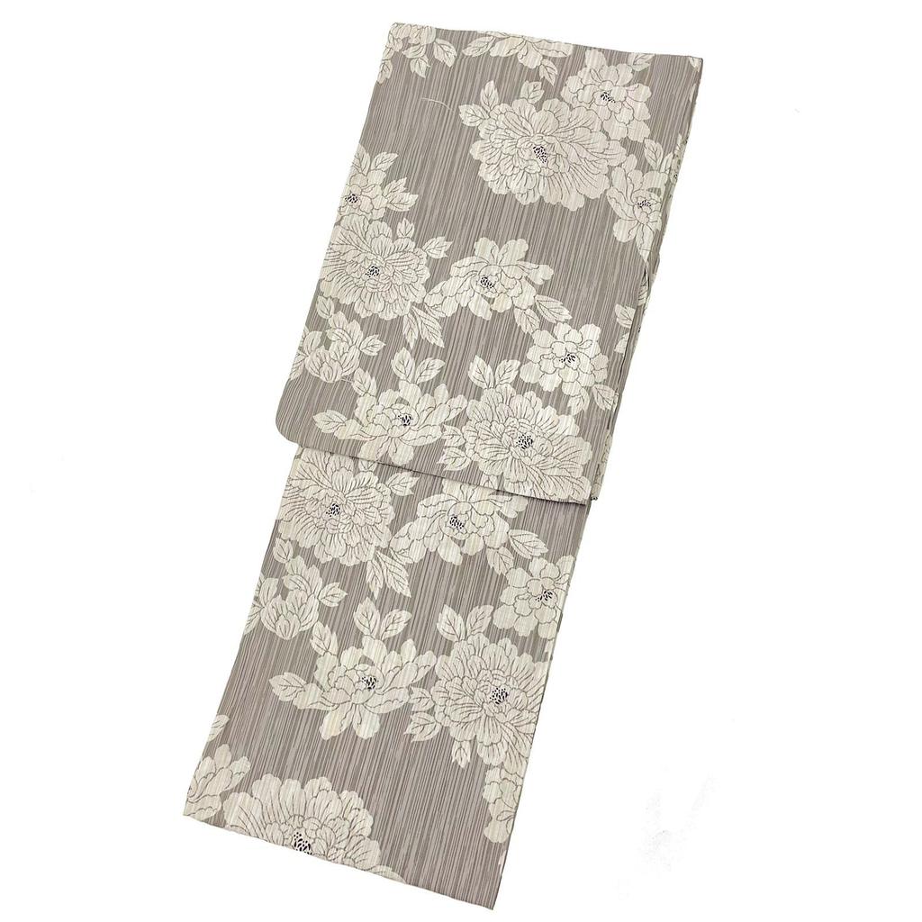 Комплект Юката Фуука Взрослый Единый Размер Подходит Пион и Оби Сделано в Женском (2 куска), Размер, Большинство, (Бежевый/Белый) (Off-White, Япония)