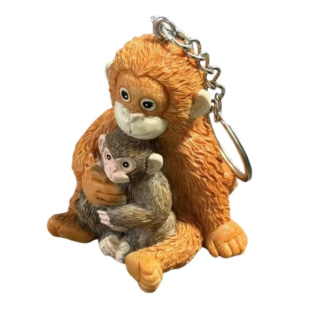 Resin Monkey Doll Keyring 3D Monkey Pendant Monkey Resin Ornament Monkey Keychain Kids Gifts