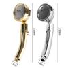 Вращающаяся на 360 градусов ручная душевая головка с 3 режимами струи, переключателем ВКЛ/ВЫКЛ и функцией паузы, водосберегающая душевая головка