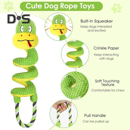 Пищащая игрушка для жевания собак с хрустящей бумагой, плюшевая игрушка в форме жирафа/змеи, перетягивание каната, интерактивная мягкая игрушка для маленьких, средних и больших собак