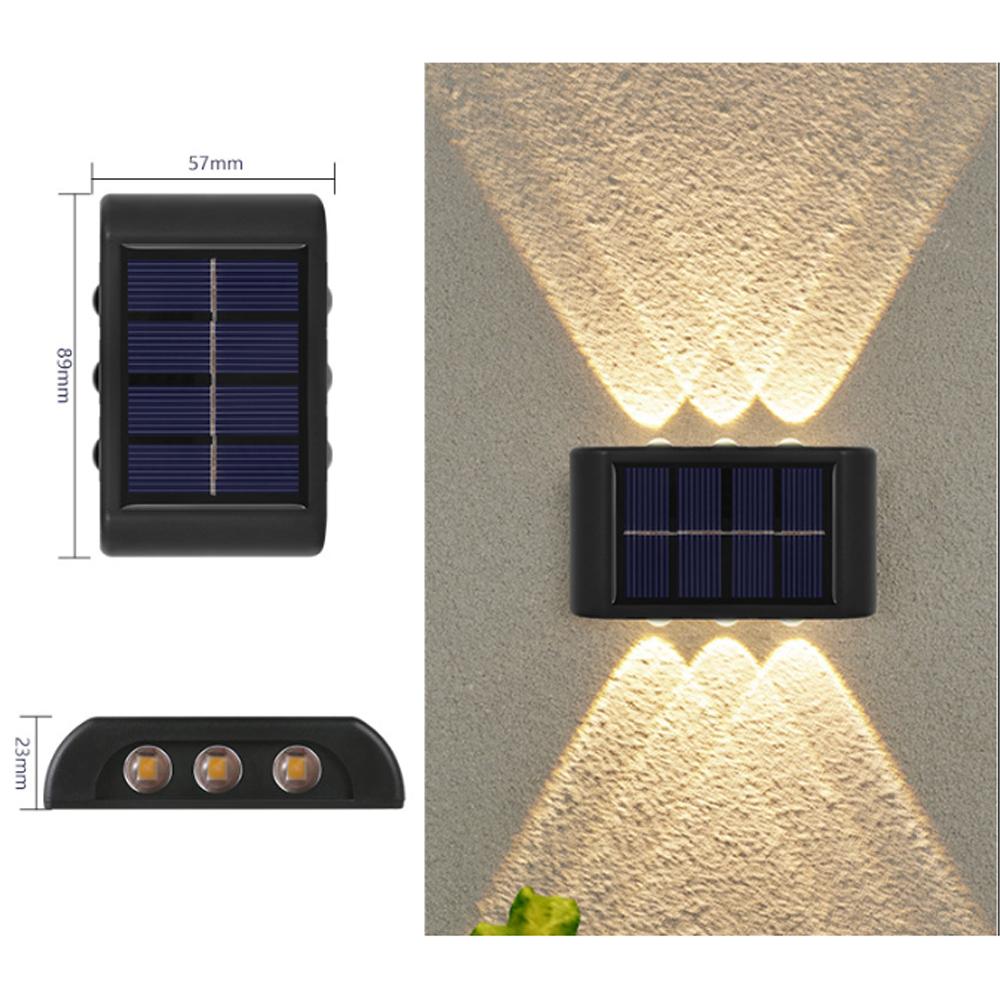 LED Solar Wall Lamp Outdoor Waterproof Up and Down Luminous Lighting for Garden Fence Decoration Sunlight Light