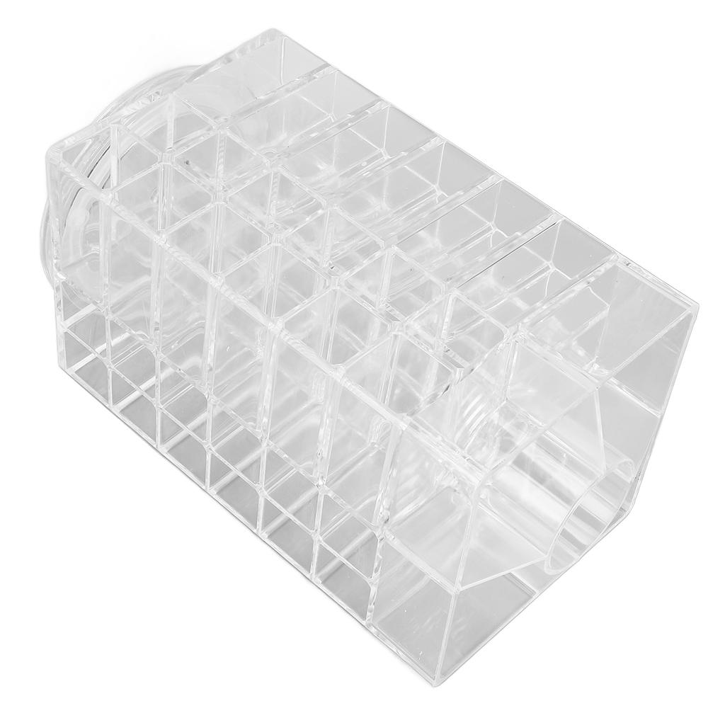 Cosmetic Lipstick Tower 360 Degree Rotating Display 53 Slots Large Capacity Lip Gloss Storage Organizer Transparent