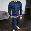 2023 New Men's Tracksuit Sets Fashion 3D Plaid Print Trendy Brand Casual Sportswear Spring Autumn Jacket + Pants 2 Piece Set Man