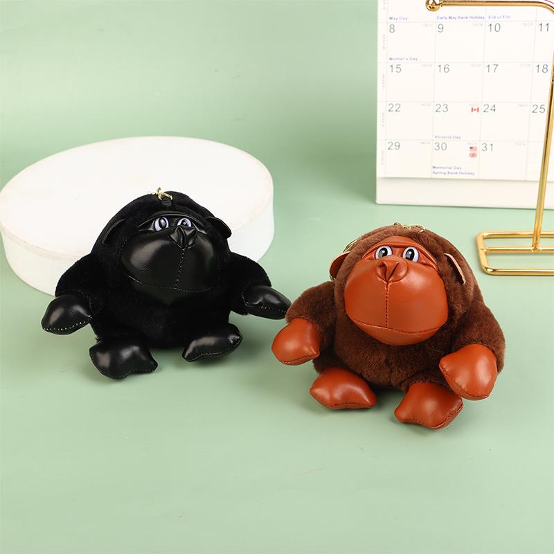Cute Chimpanzee Pendant Keychain Plush Doll Toys Little Monkey Stuffed Filling Doll Keyring Backpack Charms Car Bag Decor Gifts