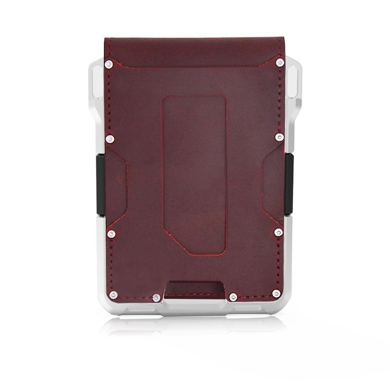 RFID Metal Antimagnetic Aluminum Alloy Card Package Multifunctional Men's Leather Credit Card Business Card Case Wallet