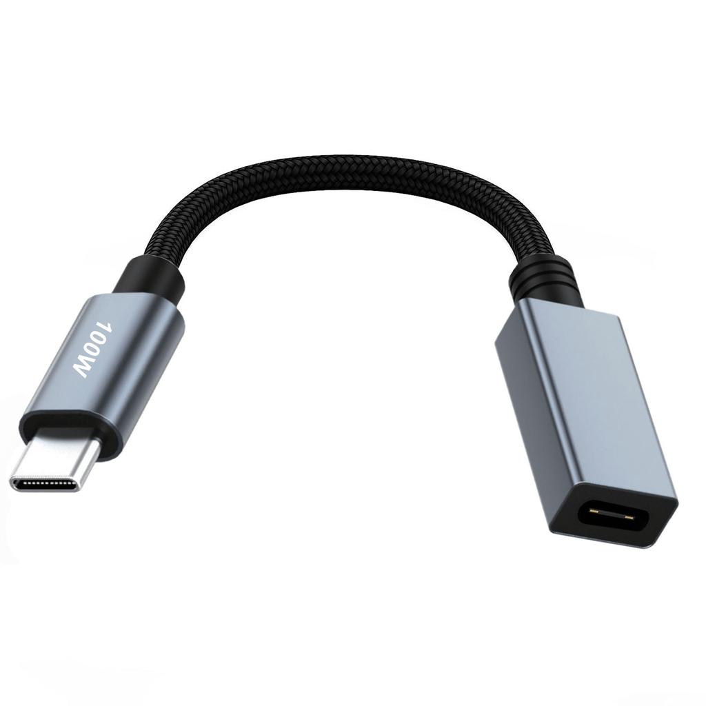 Удлинительный кабель USB C PD100W для быстрой зарядки и передачи данных 480 Мбит/с с нейлоновой оплеткой и маркером