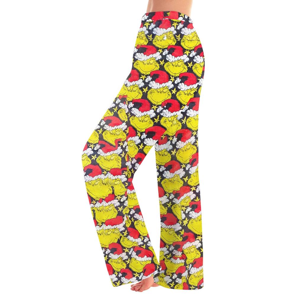 Детские зимние брюки, длинные брюки, фланелевые брюки с рождественским принтом