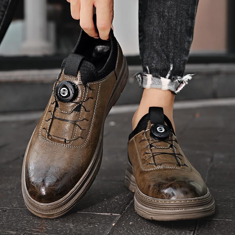 Модные уличные нескользящие повседневные мужские кожаные туфли удобные кроссовки высококачественные оксфордские туфли дышащая обувь для ходьбы кроссовки для ходьбы