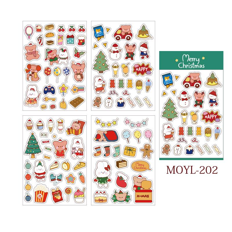 Милый мультяшный набор наклеек из рождественской серии для дневников и журналов