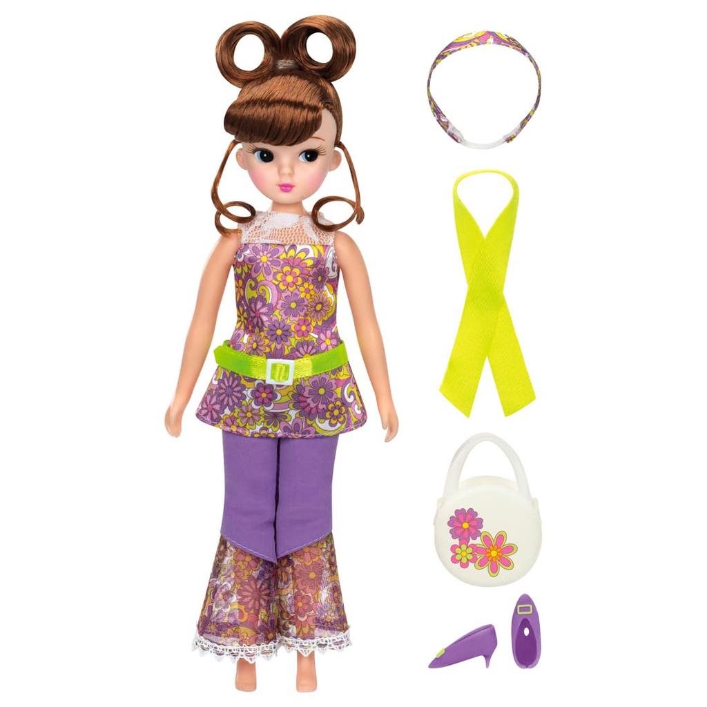 Takara Tomy Doll Retro Licca Margaret Pretend Play Toy for Ages 3 and Up Licca-chan Go-Go Dress-Up