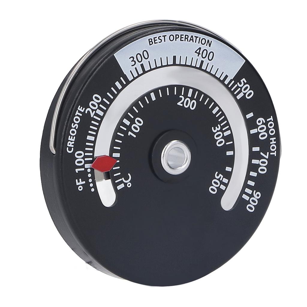 Magnetic Stove Thermometer 0‑500 Celsius Aluminum Alloy Dial Plate High Accuracy Thermometer Gauge for Fireplace