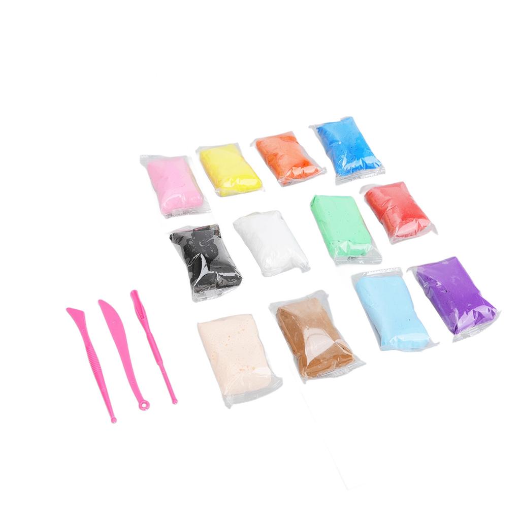 Air Dry Clay 12 Color Space Clay Ultra Light Soft Clay Hand Made DIY Modeling Clay with Utility