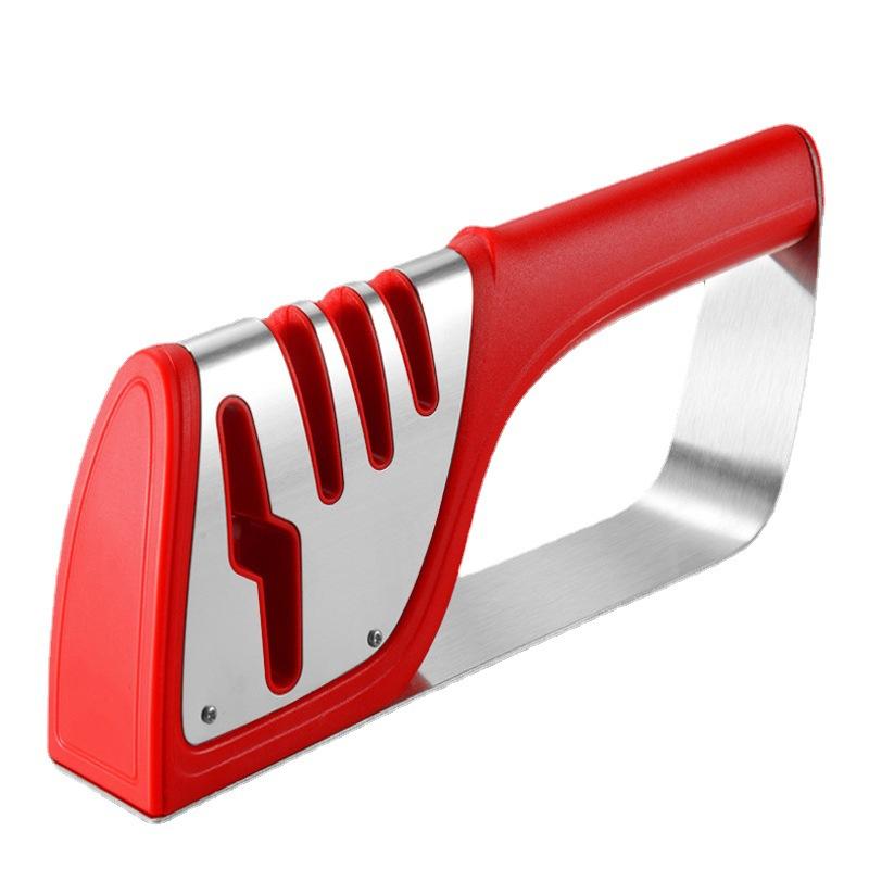 Новая четырехсекционная кухонная ручная точилка для ножей из нержавеющей стали, многофункциональная точильная головка для кухонных ножей и ножниц