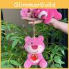 Adorable Strawberry Pink Bear Plush Toy Pendant Keychains Bags Girls Accessories