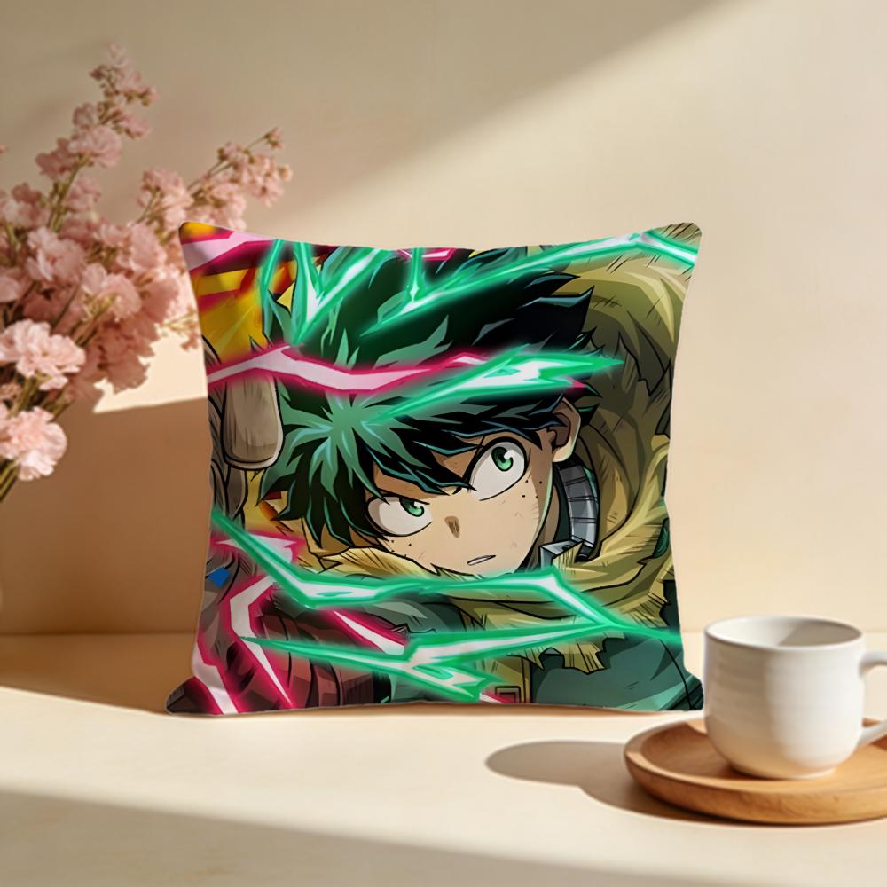Trendy MMy Hero Academiaable Cushion Cover Stylish Washable Pillow Cover Ideal for Couch Bedroom Car Decoration