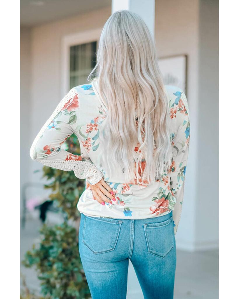 Azura Exchange Худи с длинными рукавами и контрастным кружевом