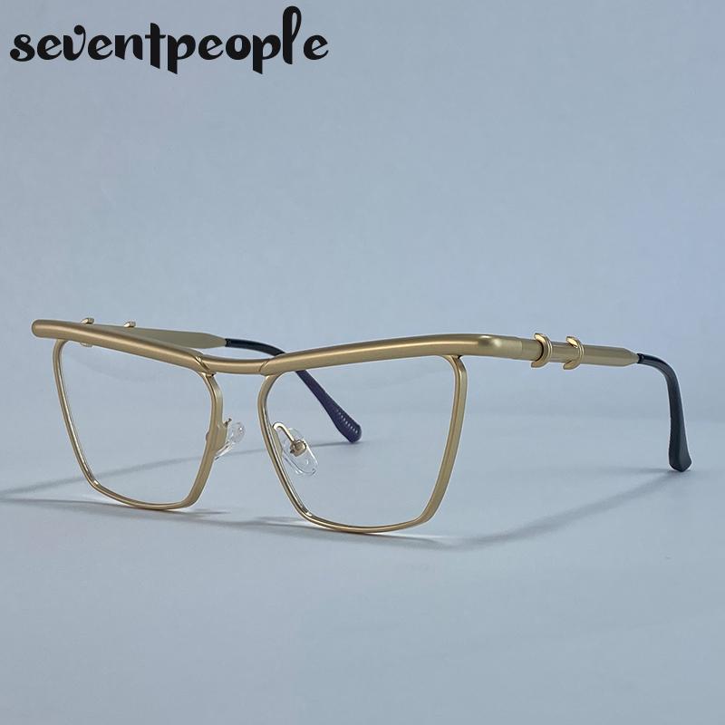 Классические солнцезащитные очки «кошачий глаз» в стиле панк для женщин, трендовые металлические квадратные солнцезащитные очки-щитки класса люкс, винтажные уличные солнцезащитные очки для леди