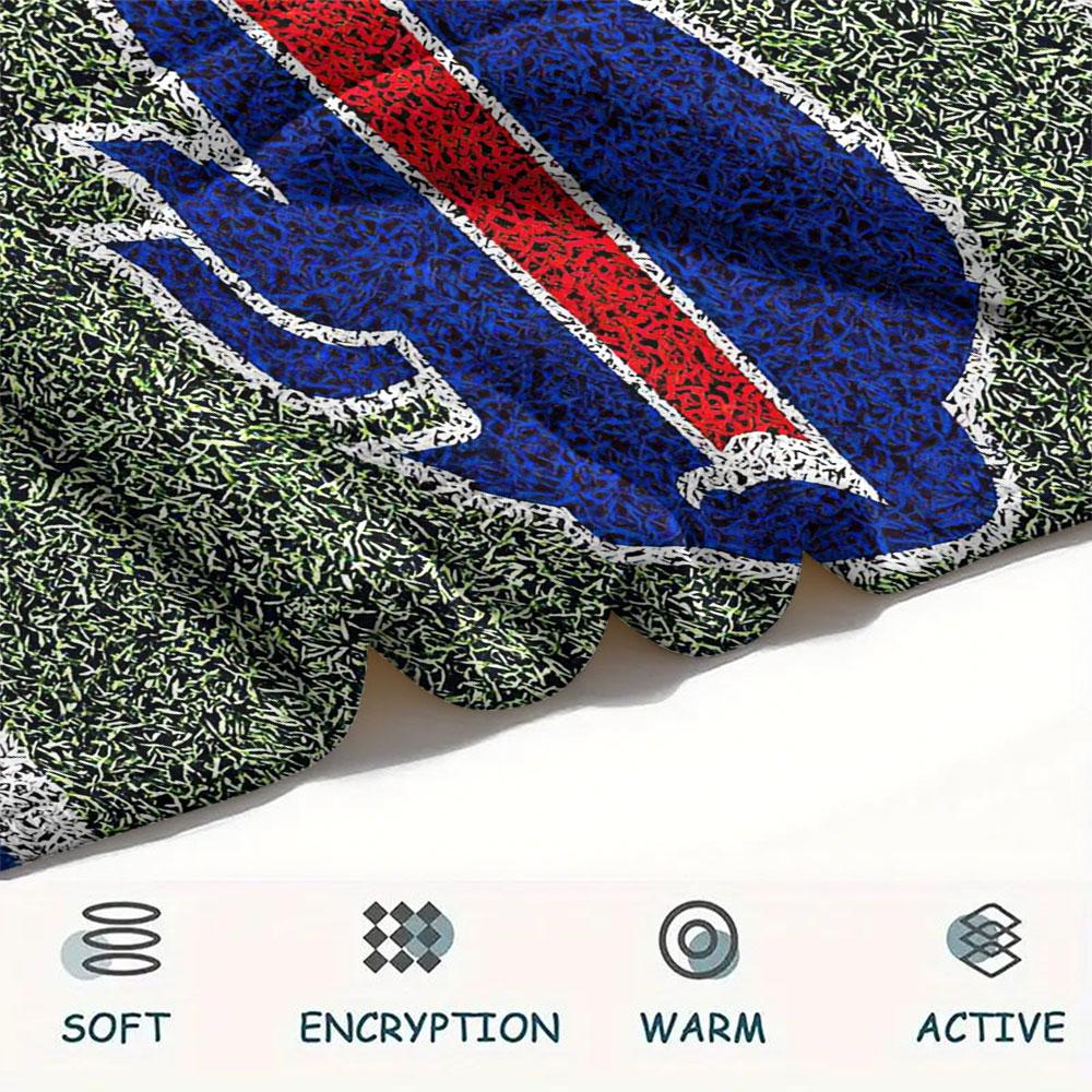 BUF Bills Printed Flannel Blanket, soft throw for bedroom sofa, washable, fan merchandise, great gift.