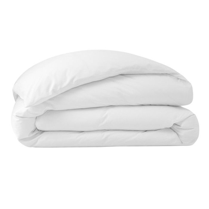 Housse de couette percale de coton peigné "Julian" toutes dimensions Coton Pur - Julian Neige - Housse de couette 260 x 240 cm