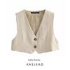 Kaslead New Arrival Women's Clothing Fashion Style Fashion Casual Minimalist Fine Lines Easiest for Match Short Vest