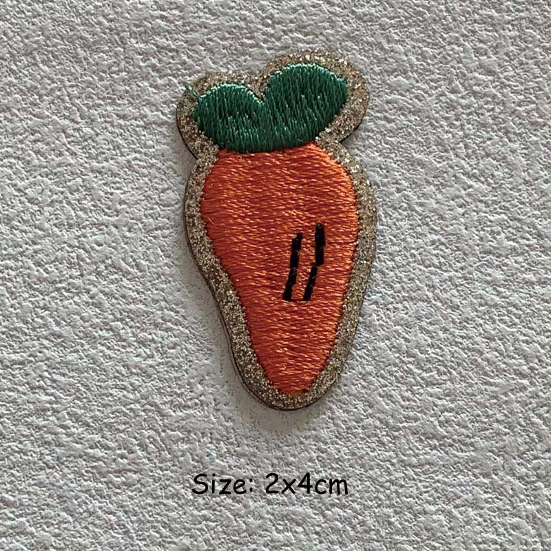 Rabbit Carrot Fox Fish Self Adhesive Clothing Patch Embroidery Thermal Patches DIY Heat Transfer Stickers Garment Accessory Fashion New