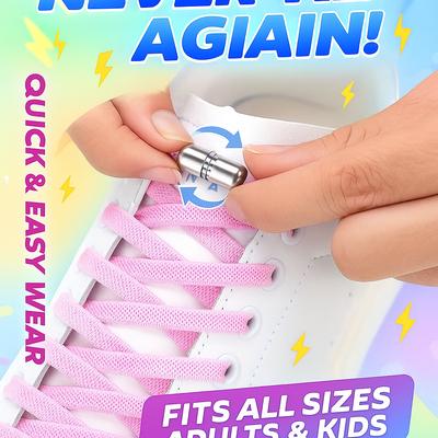 Шнурки без завязок с металлическим замком — плоские эластичные шнурки для кроссовок для взрослых и детей, быстронадеваемые шнурки для обуви для ленивого дня