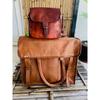 Handmade Men's Leather Vintage Laptop Messenger Briefcase Bag Satchel. ( Free Gift Sling Brown Bag Size - 9 X 7 X 3 In )