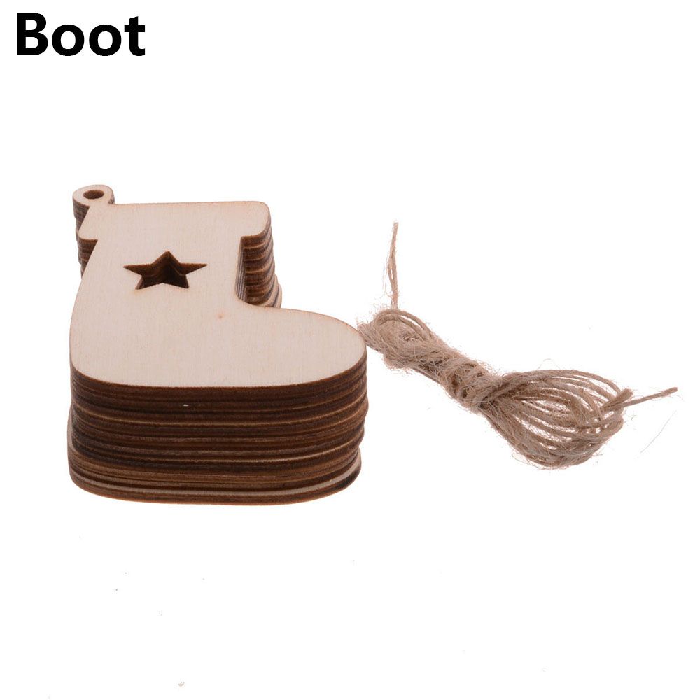 Pendant Decorations DIY Craft Christmas Decor Wood Hanging Tree Ornaments Snowman Snowflake Elk