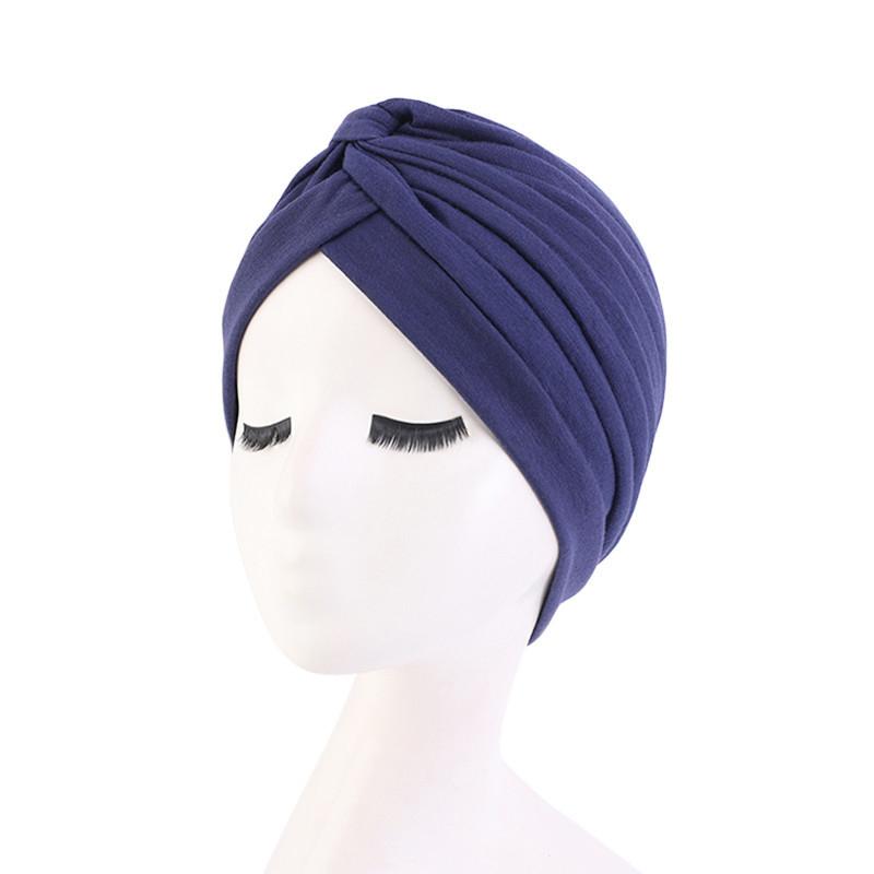 Indian Muslim Women Turban Jersey Hijab Bonnet Pleated Cap Hair Loss Hat Islamic Under Scarf Head Wrap Chemo Caps Beanies Cover