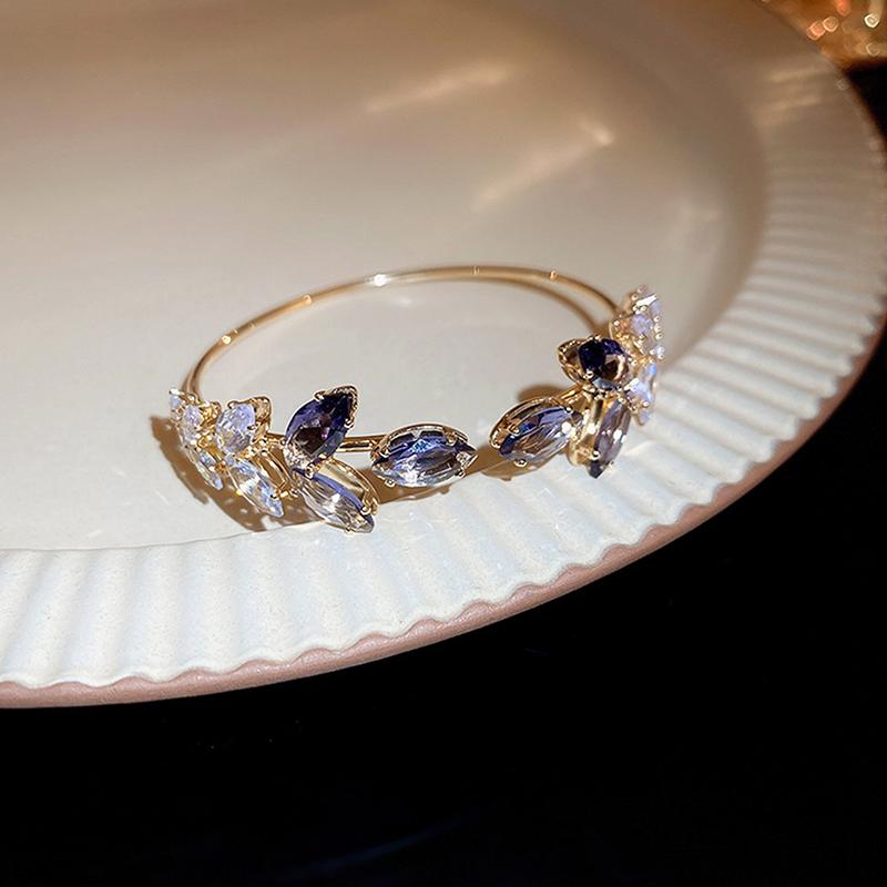 Корейский изысканный простой открытый браслет в виде листа, элегантный милый браслет в виде бабочки, женские ювелирные изделия