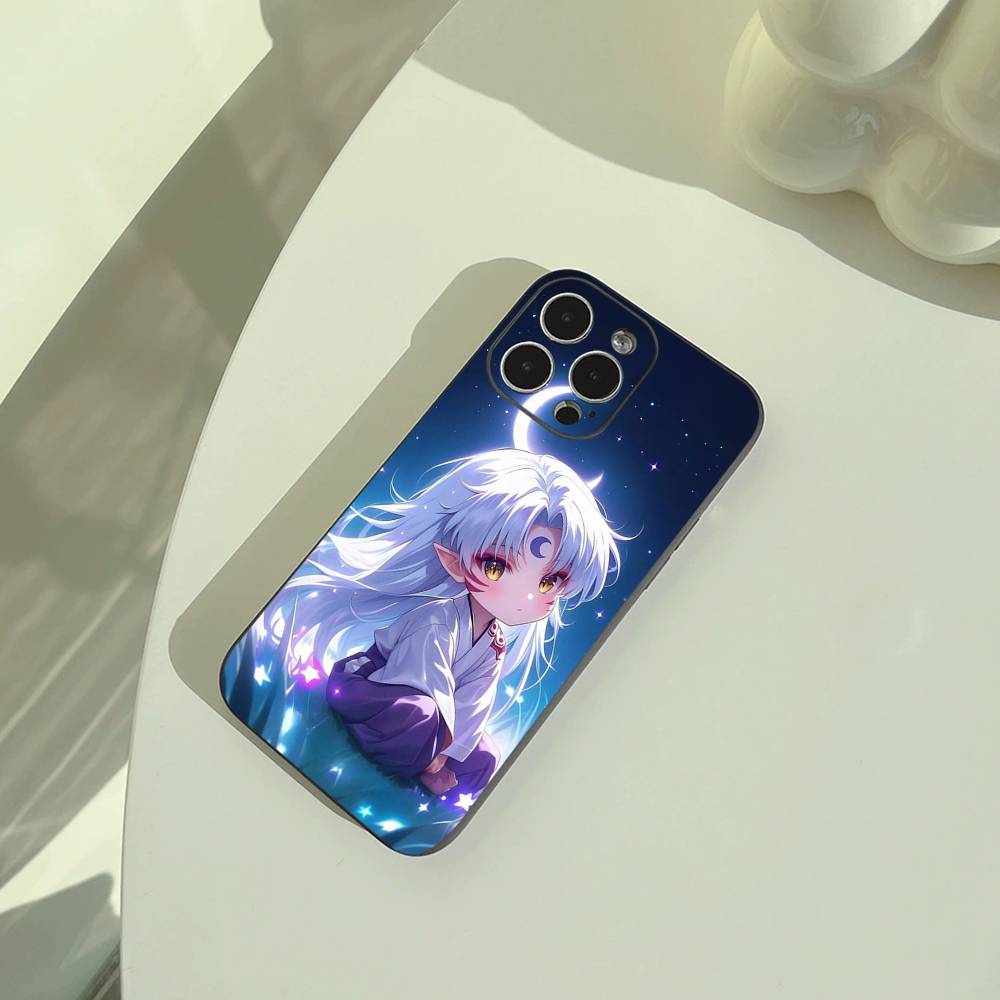 Half-Demon -nuyasha Phone Case For iPhone 17,16,15,14,13,12,11 Pro Max, Lightweight and practical Soft Black Cover