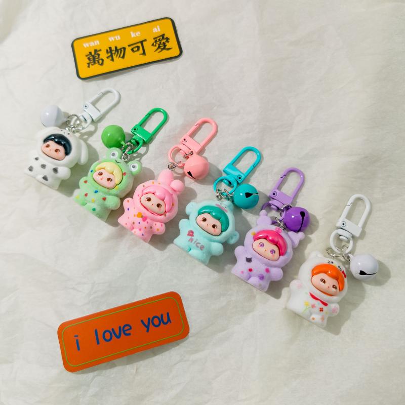 Мультяшный Милый Объемный Брелок-Подвеска в виде Куклы из Смолы, Шарм для Сумки, Кольцо для Ключей от Машины, Изысканные Аксессуары для Украшения Рюкзака, Подарок