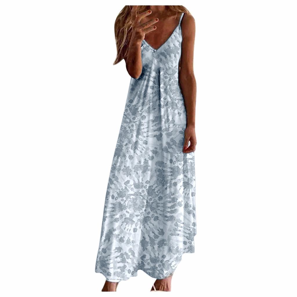 Женское платье макси с принтом и открытой спиной, сексуальное платье без рукавов для пляжа