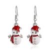 NEW 1pair Ear Hooks Women Christmas Jewelry Snowman Earrings Xmas Festival Gifts Creative Micro Inlaid Earrings Christmas Gifts