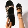 Балетки Мэри Джейн Smile Circle Velvet, женские туфли с леопардовым принтом, удобные мягкие туфли на плоской подошве с круглым носком для женщин