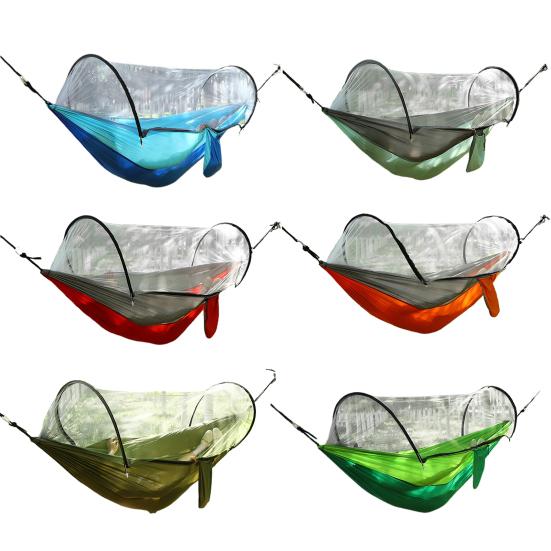 Гамак для кемпинга Yousheng с сеткой от комаров 200 кг, дышащий, легкий, портативный, одинарный, с ремнями для крепления к дереву, простая установка, гамак для походов в помещении и на открытом воздухе