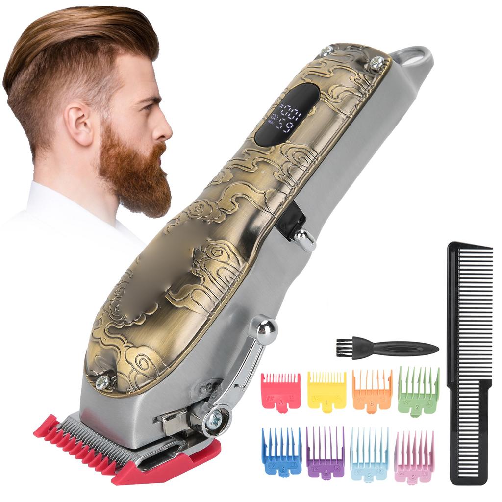 Electric Hair Clipper Set LCD Digital Men Beard Trimmer Barber Cutter for Oil Head 110‑240VEU Plug
