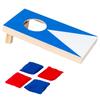 Chandini Cornhole Indoor Tabletop Wooden Board Game with Sandbags and Bean Bags Red and for Ages 6 and Small Size (4 Blue) Up,