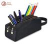 Crazy Horse Leather Handbag Handbag Multifunctional Leather Double Zipper Pencil Case Storage Bag Creative Leather Goods