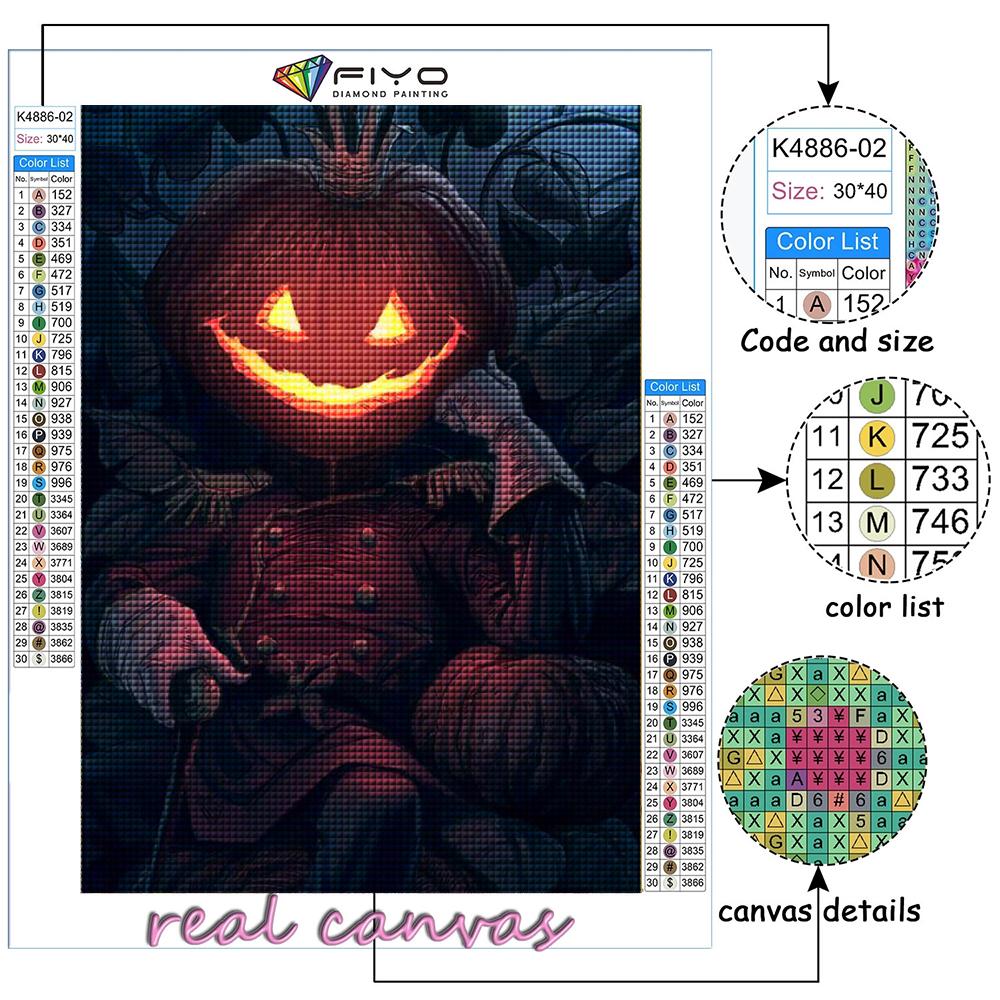 Алмазная картина Хэллоуин Страшная голова тыквы Человек Алмазная мозаика Ремесло Алмазная вышивка Картина