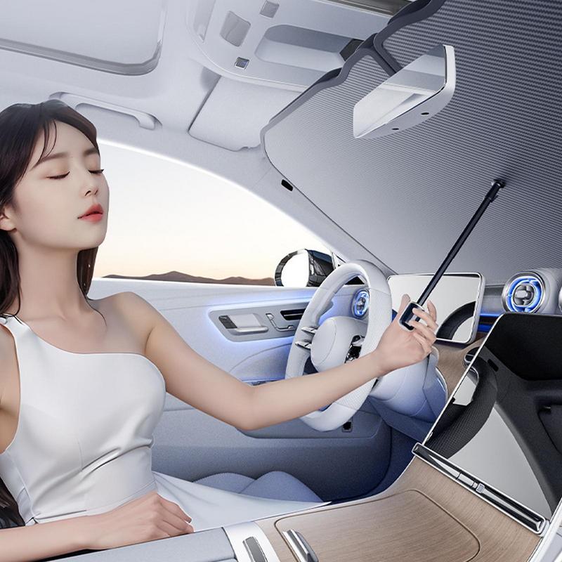 Чехол-шторка от солнца для автомобиля, солнцезащитные шторки на лобовое стекло для грузовиков, складные автомобильные аксессуары для интерьера, защита UPF80 для ежедневной парковки