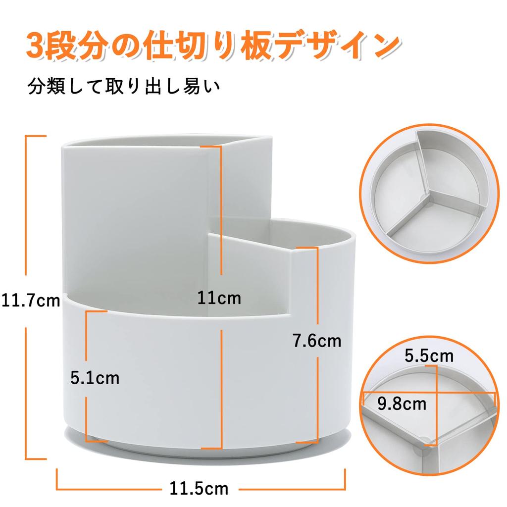 Homdolaser Pen 360 Degree Pen Pen Large Pen 3 Greed Classification Pencil Rotating Pen Classification Tabletop Storage for Small Home Storage Gray