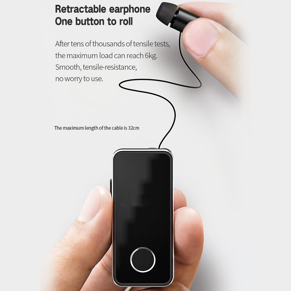 Fineblue F2 Pro Wireless Bluetooth 5.0 Earphone Vibrating Alert Wear Clip Headphone Hands-Free Black