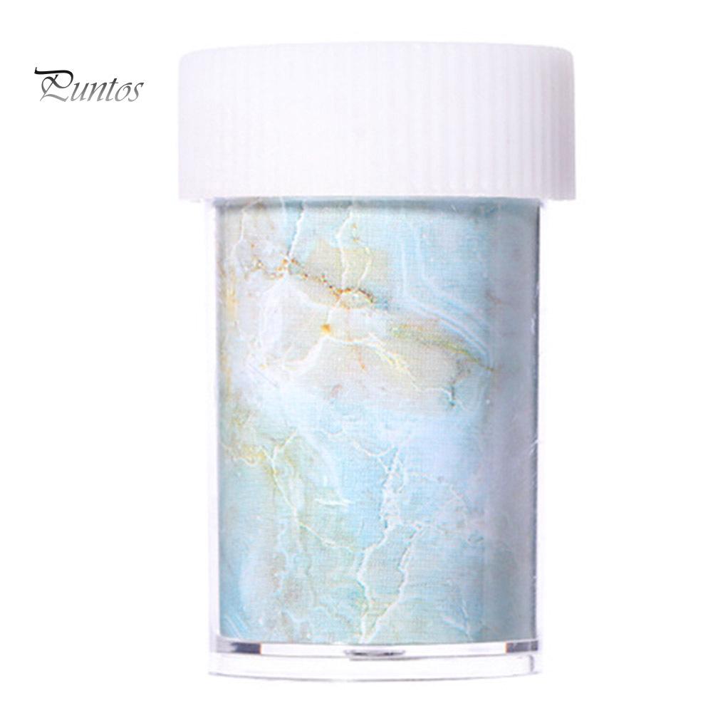 Puntos Nail Art Marble Stained Starry Sticker Pink Blue Foil Manicure Transfer Decals