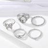 5 шт. ювелирные изделия с инкрустацией бабочкой кольцо с бриллиантом драгоценный камень резьба набор регулировочных колец