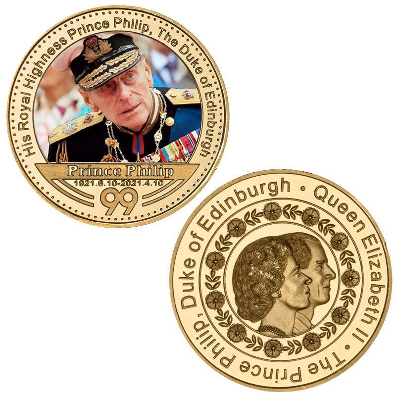 Commemorative Medal Prince Philip Commemorative Coin Gift Box Set, Metal Crafts, Badges and Medals
