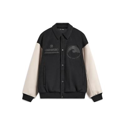 Li-Ning CF Surging Series Player Color Block Letter Print Polo Свободная куртка унисекс куртка черная AJMT241-1