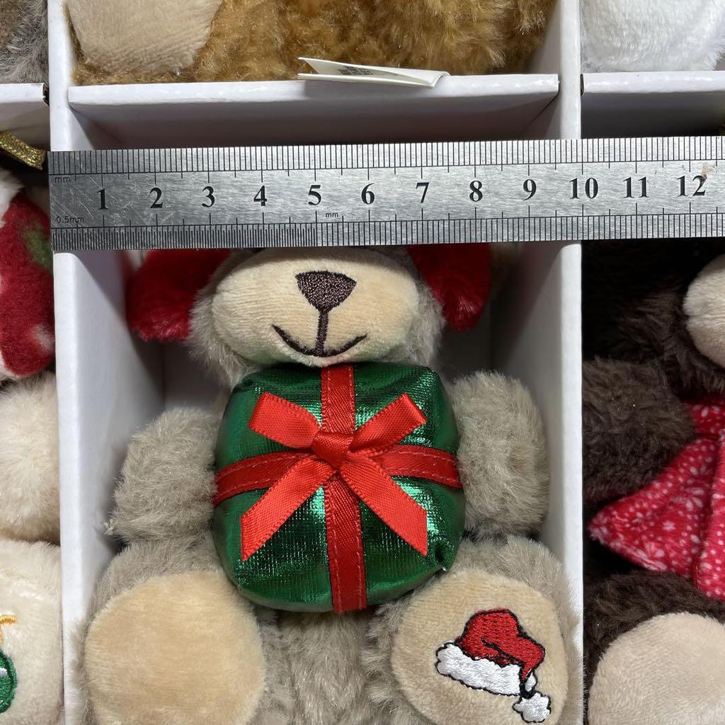 [USED] Christmas Ornament Teddy Bear 6 Pieces