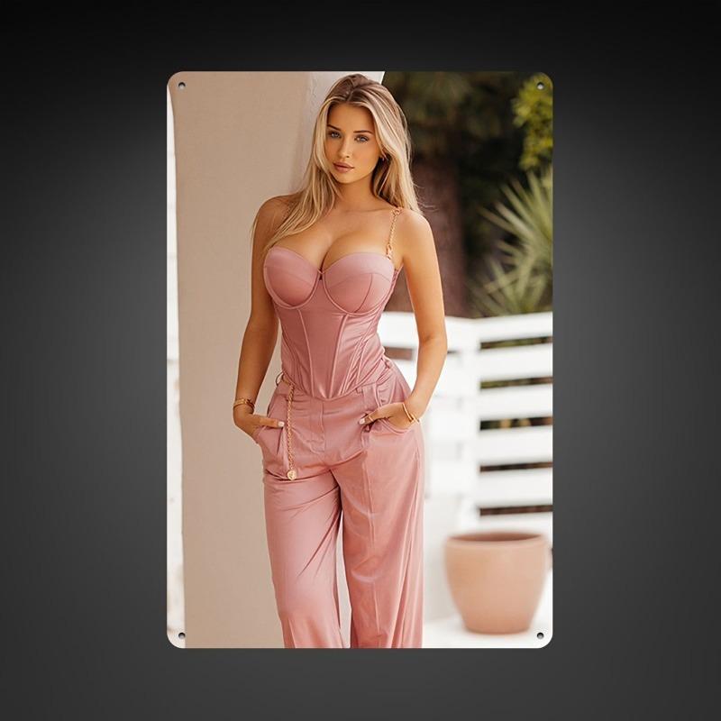 Металлическая табличка «Рождественские пин-ап девушки», Подарок для офиса, Настенный декор 20х30см