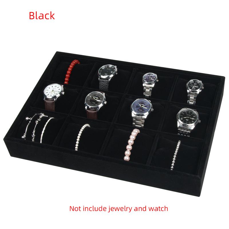 12 Grids Watch Bracelet Storage Tray Jewelry Pillow Tray Headdress Jewelry Display Organizer Tray